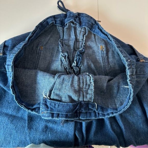 Vintage 1970s Style Lace-Up Flare Jeans Size 30? Mid Rise Bell Bottom Denim - Picture 4 of 9